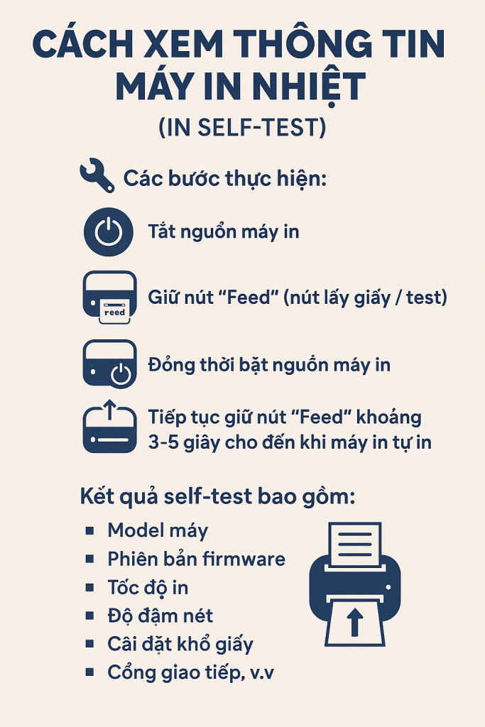 Cách Xem Thông Tin Máy In Nhiệt (In Self-Test) Chi Tiết & Đúng Cách